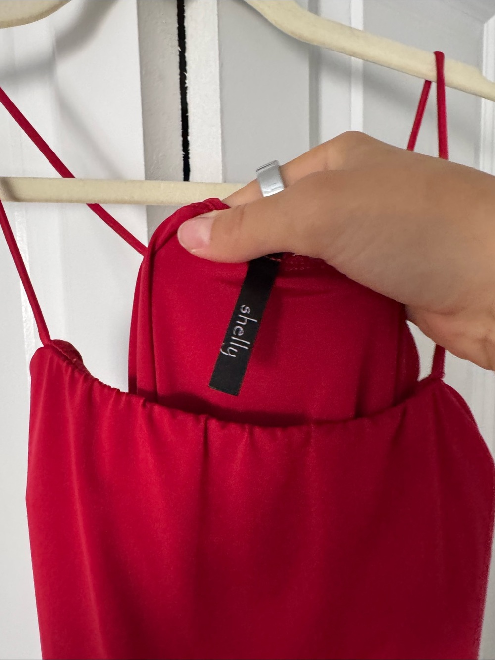 Strapless Ruched Bodycon Dress - Red - Picture 4 of 4